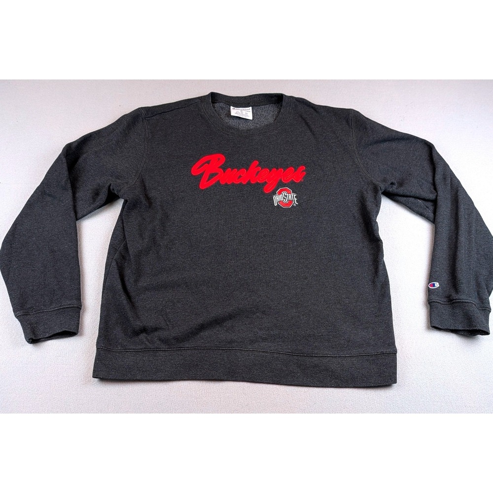 Champion Ohio State Buckeyes Sweatshirt Mens XL Gray Fleece Crewneck Pullover